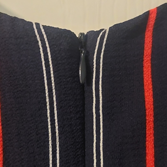 Monteau Los Angeles Womens S Jumpsuit Striped Patterned Navy Blue Red White - Picture 3 of 4